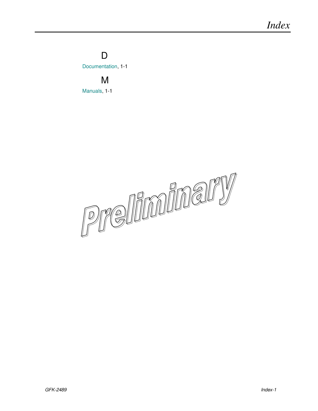 GE GFK-2489 user manual Index 