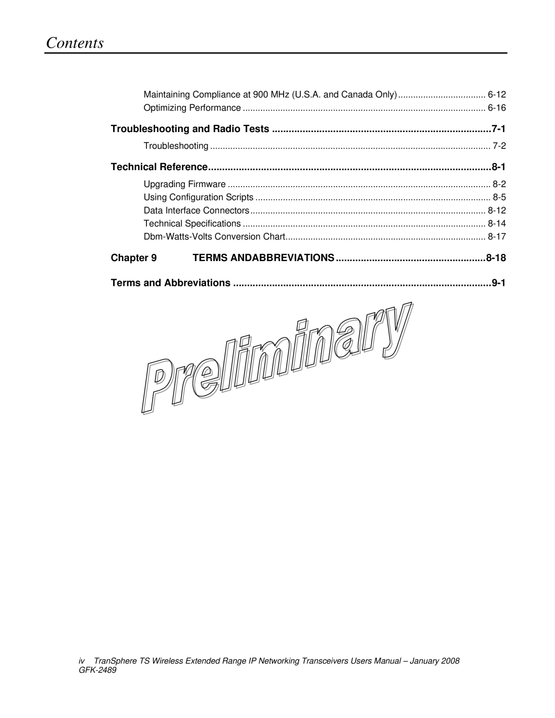 GE GFK-2489 user manual Contents 