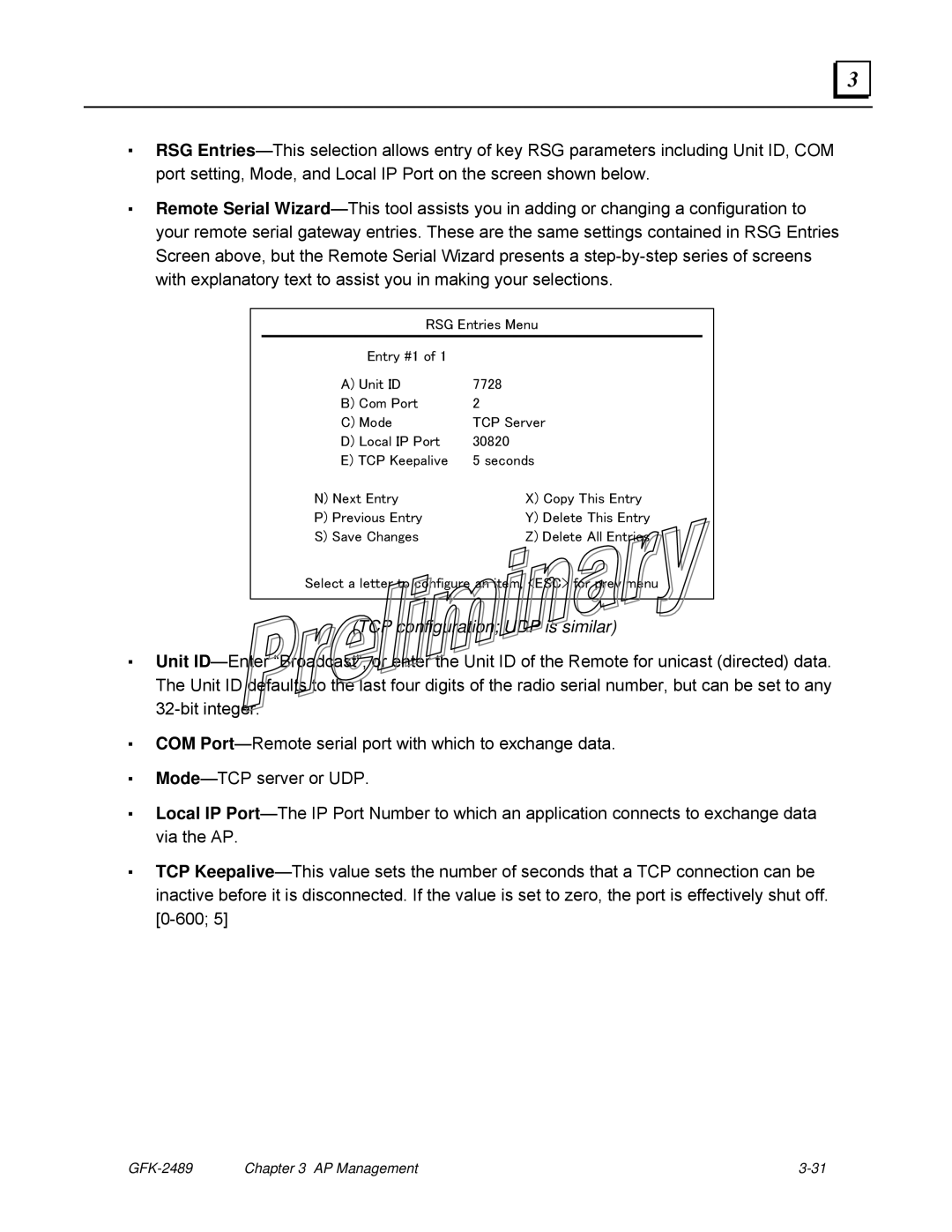 GE GFK-2489 user manual TCP configuration UDP is similar 