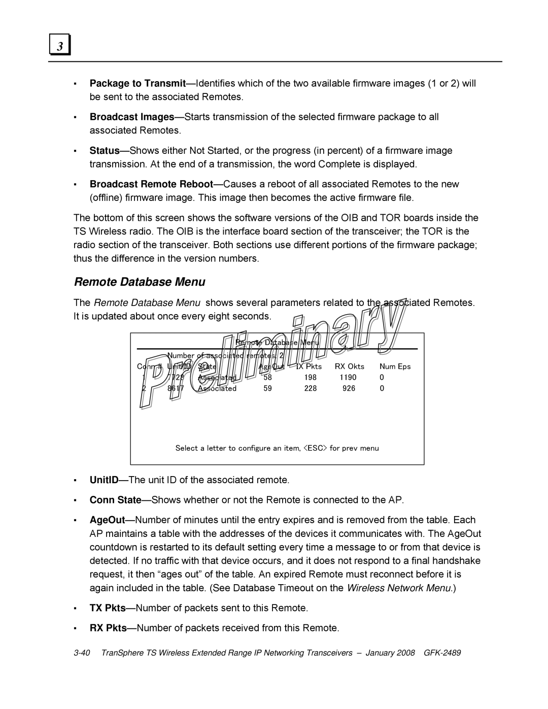 GE GFK-2489 user manual Remote Database Menu 