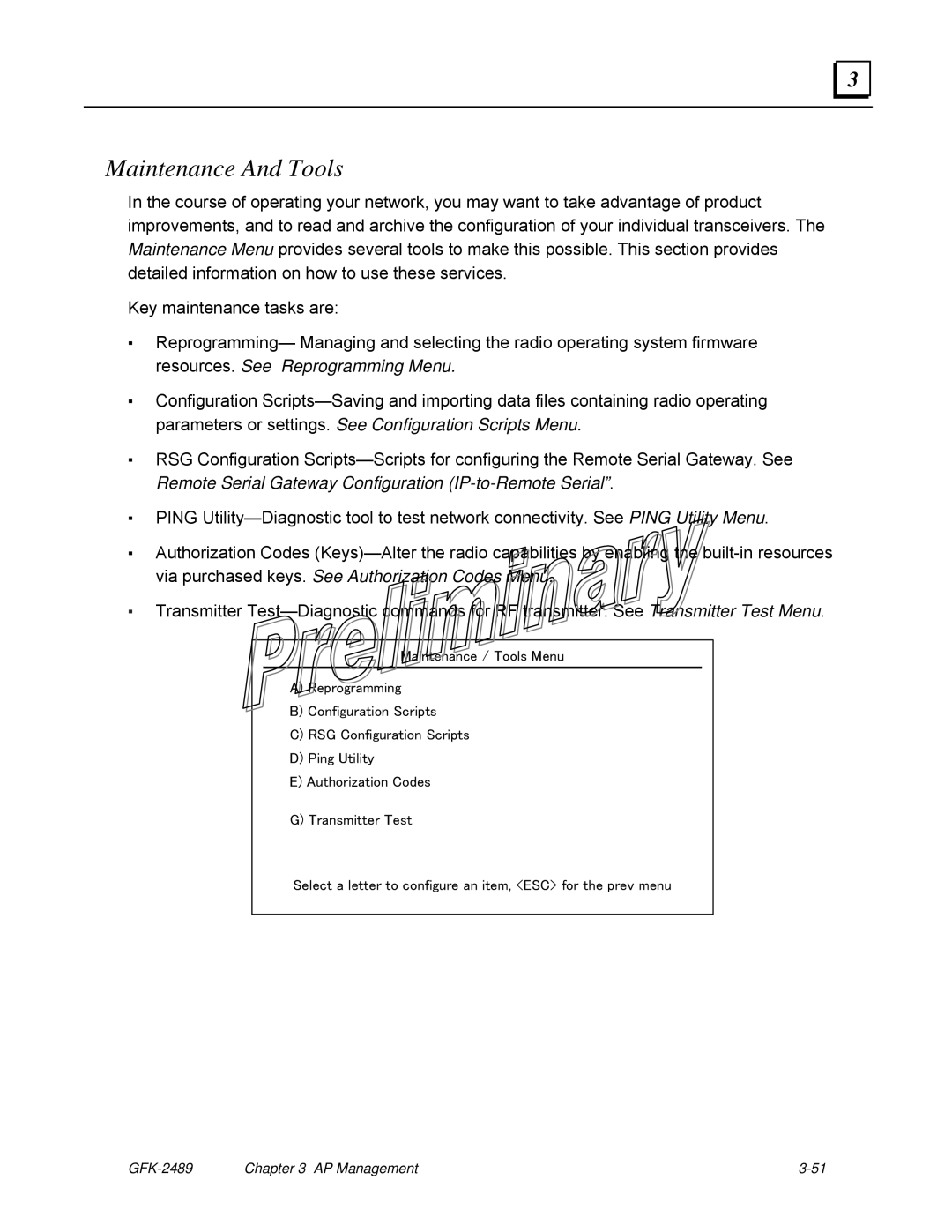 GE GFK-2489 user manual Maintenance And Tools 