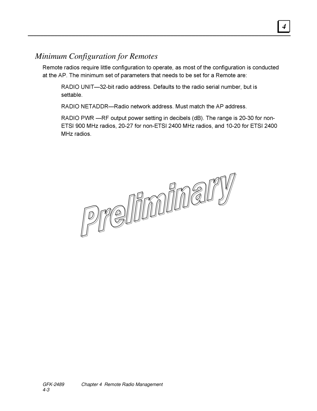 GE GFK-2489 user manual Minimum Configuration for Remotes 