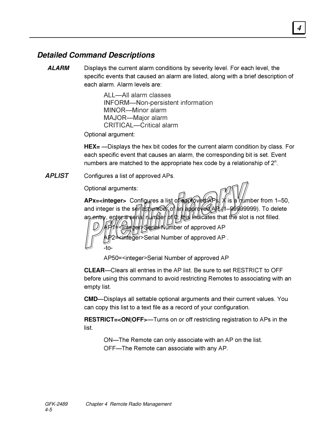 GE GFK-2489 user manual Detailed Command Descriptions 