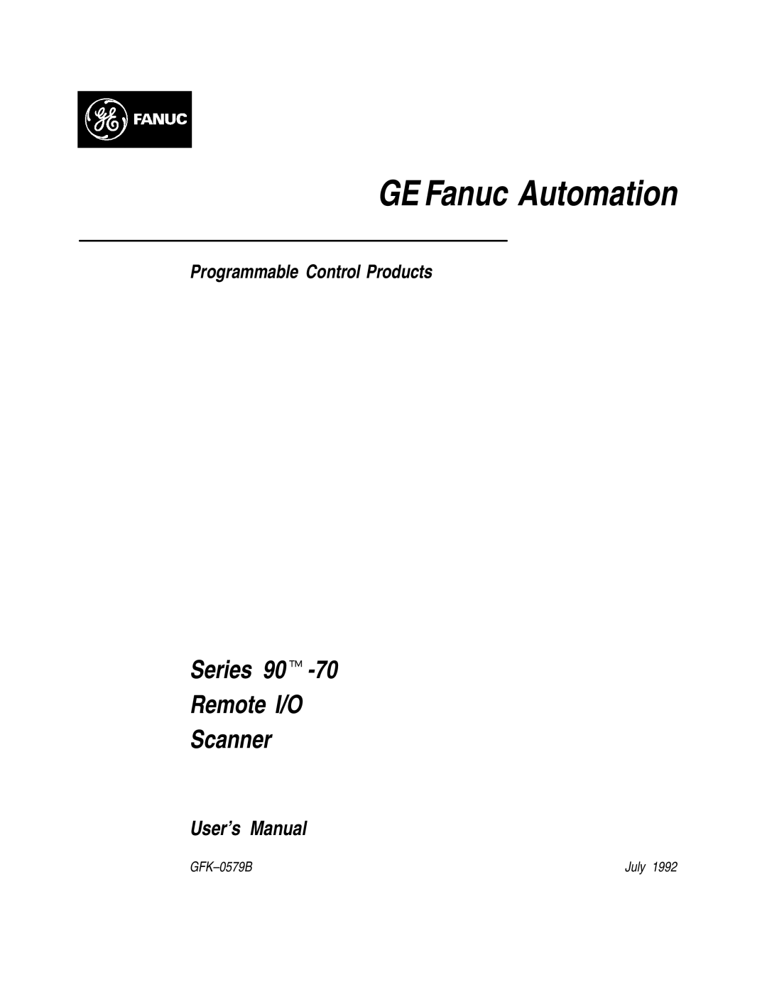 GE GFK0579B user manual GE Fanuc Automation 