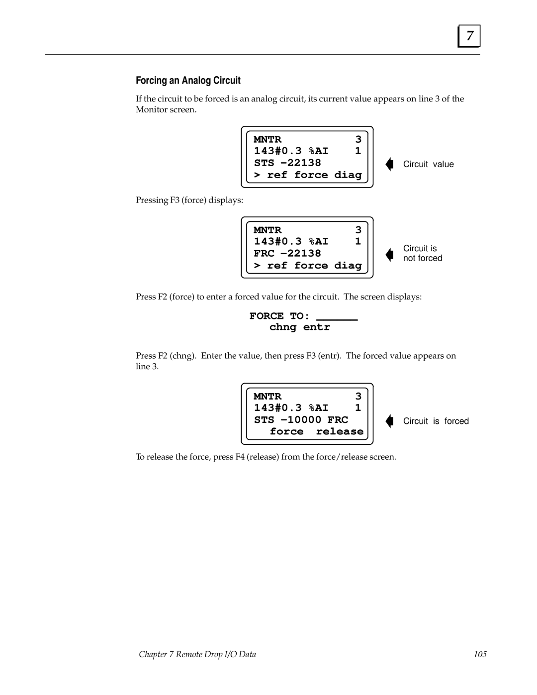 GE GFK0579B user manual MNTR3 143#0.3 %AI 1 STS ±22138 Ref force diag, MNTR3 143#0.3 %AI 1 FRC ±22138 Ref force diag 