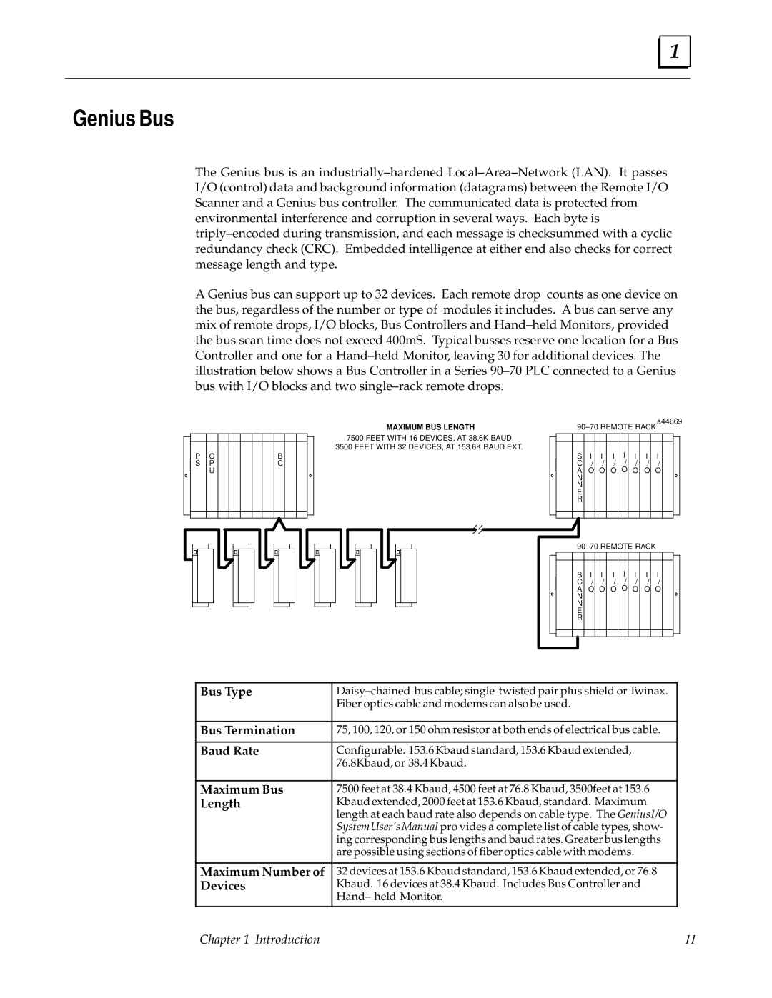 GE GFK0579B user manual Genius Bus, Maximum BUS Length 