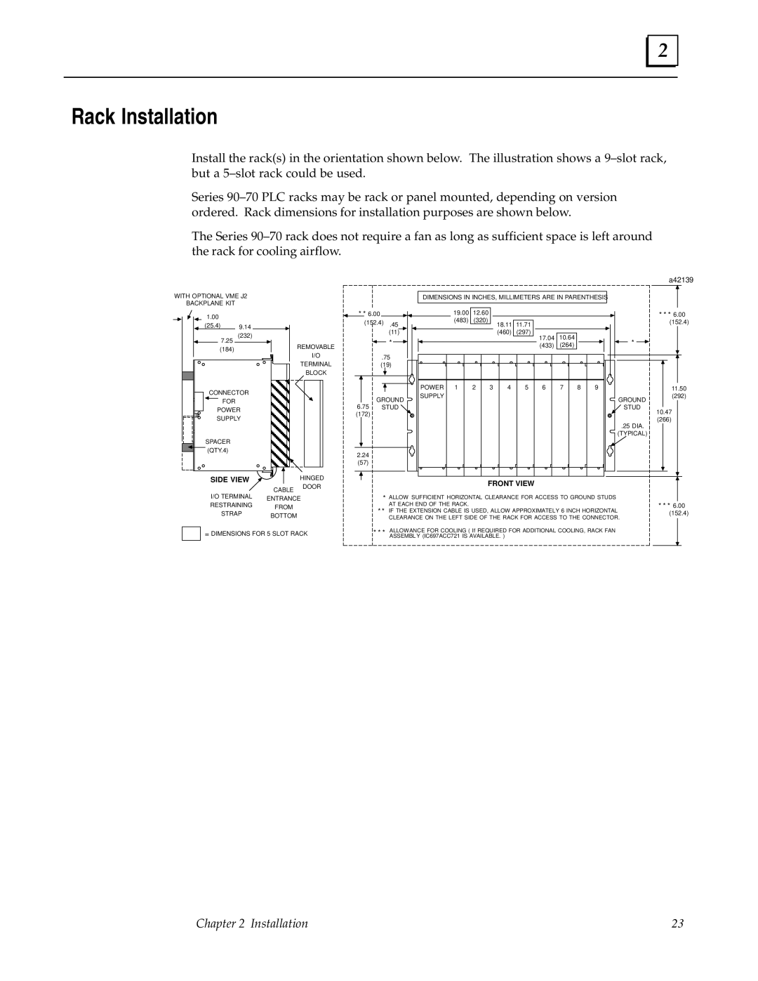 GE GFK0579B user manual Rack Installation, A42139 