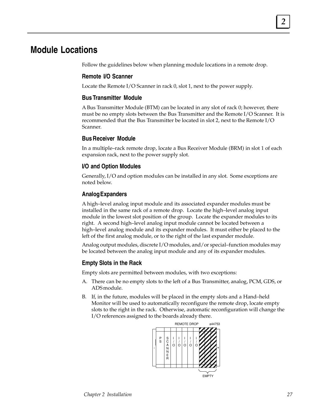 GE GFK0579B user manual Module Locations 