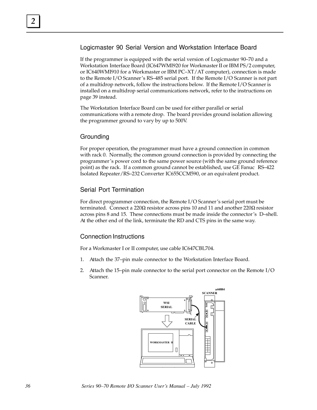 GE GFK0579B user manual Serial Port Termination 