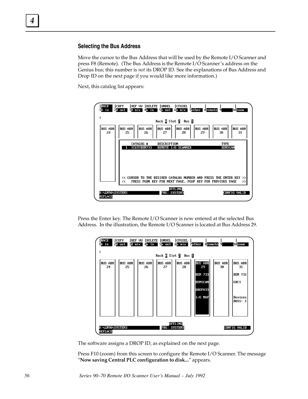 GE GFK0579B user manual Selecting the Bus Address 