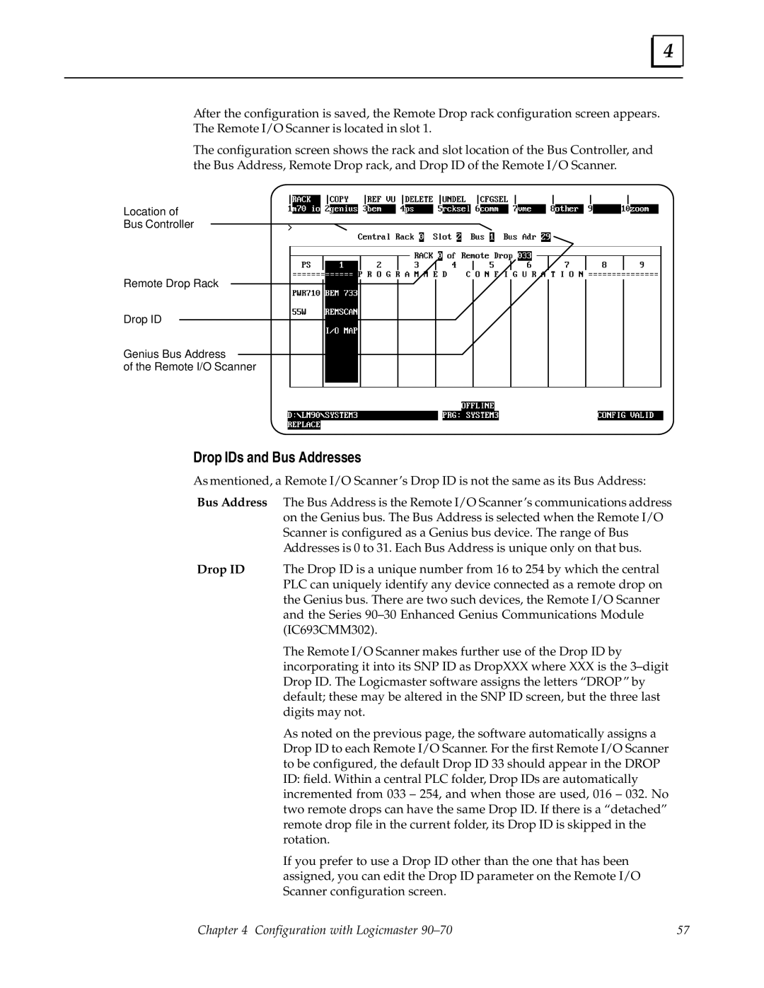 GE GFK0579B user manual Drop IDs and Bus Addresses 