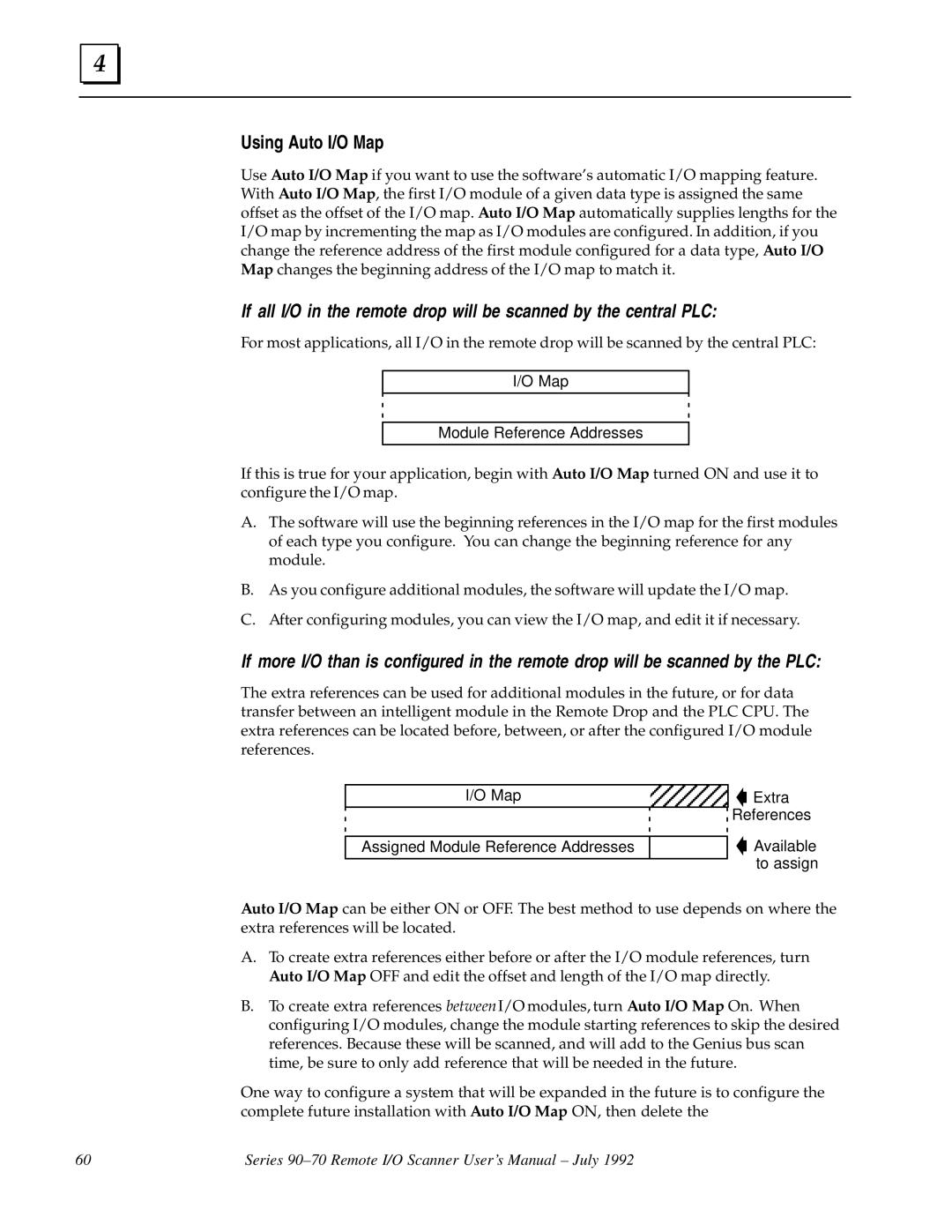 GE GFK0579B user manual Using Auto I/O Map, Map Module Reference Addresses 