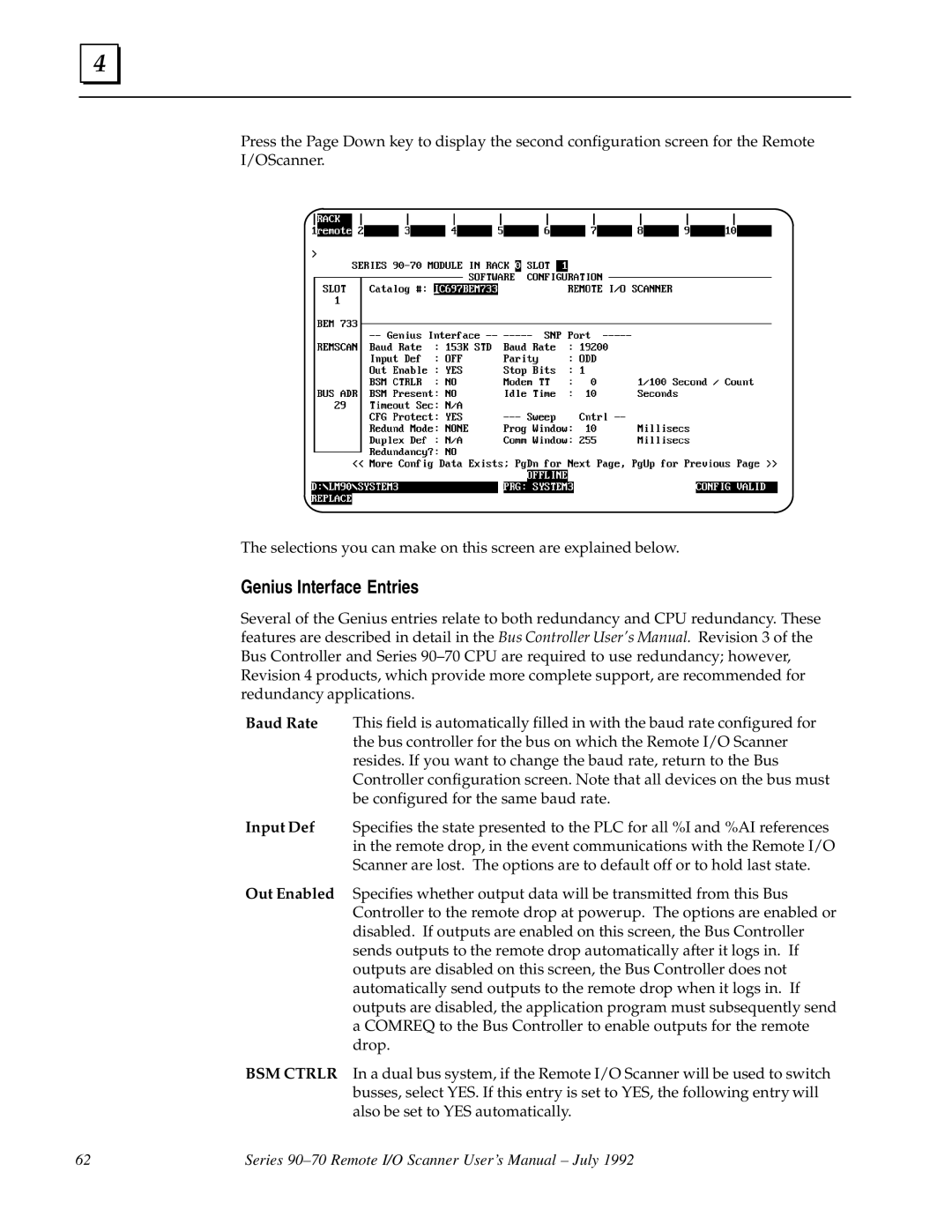 GE GFK0579B user manual Genius Interface Entries 