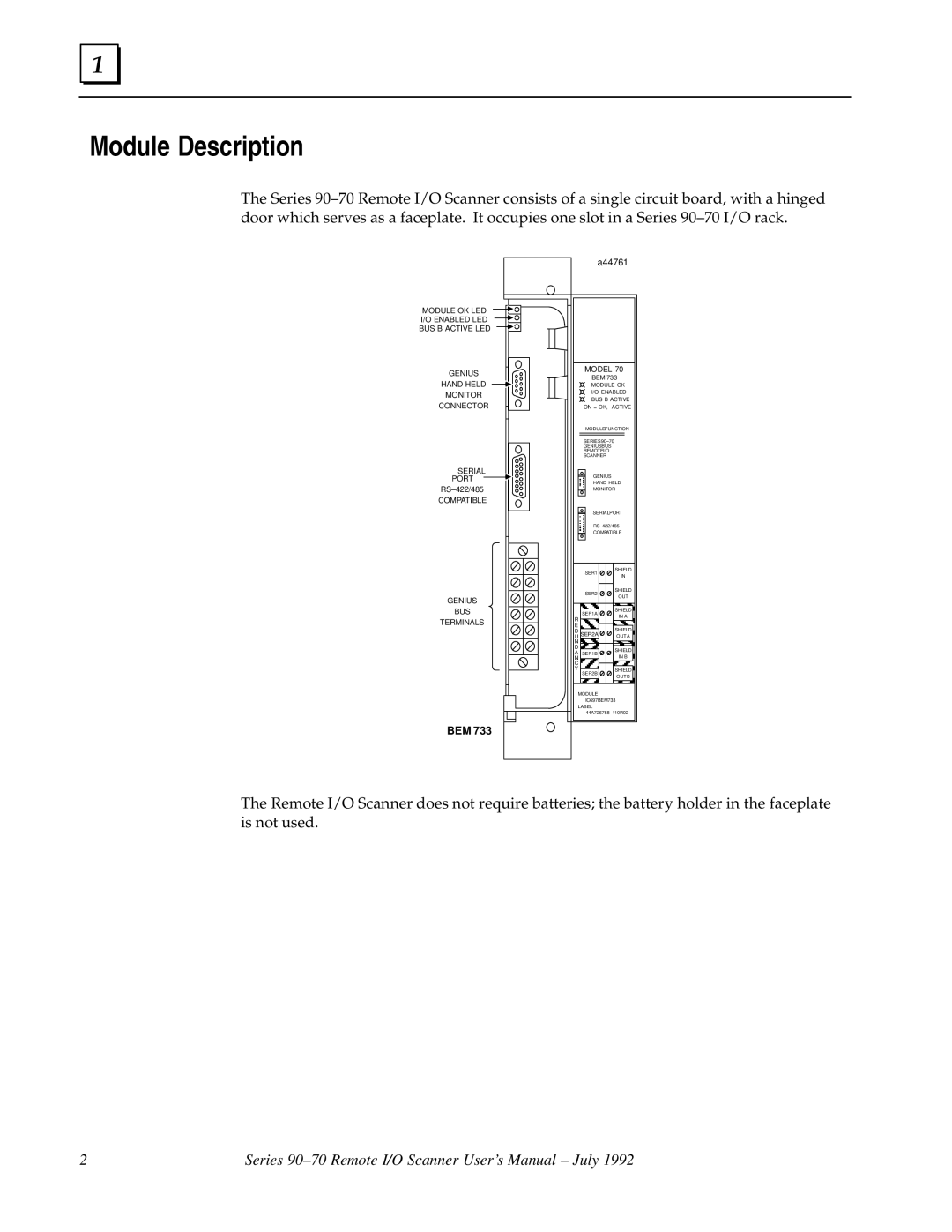 GE GFK0579B user manual Module Description, Bem 