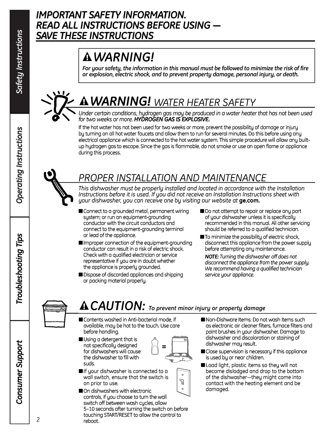 GE GHDA696P Important Safety Information, Read All Instructions Before Using, Save These Instructions, Safety Instructions 