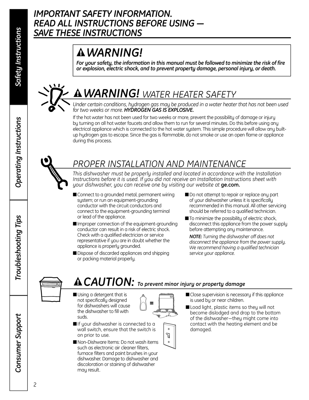 GE GLC4100 Important Safety Information, Read All Instructions Before Using, Save These Instructions, Safety Instructions 