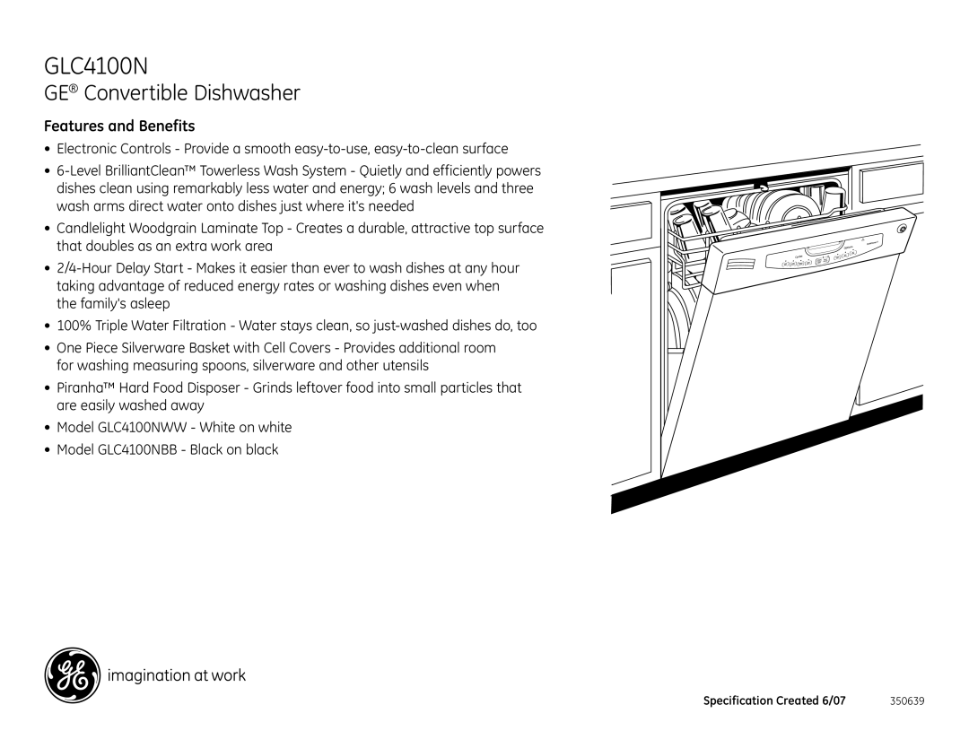 GE GLC4100NBB dimensions Features and Benefits 