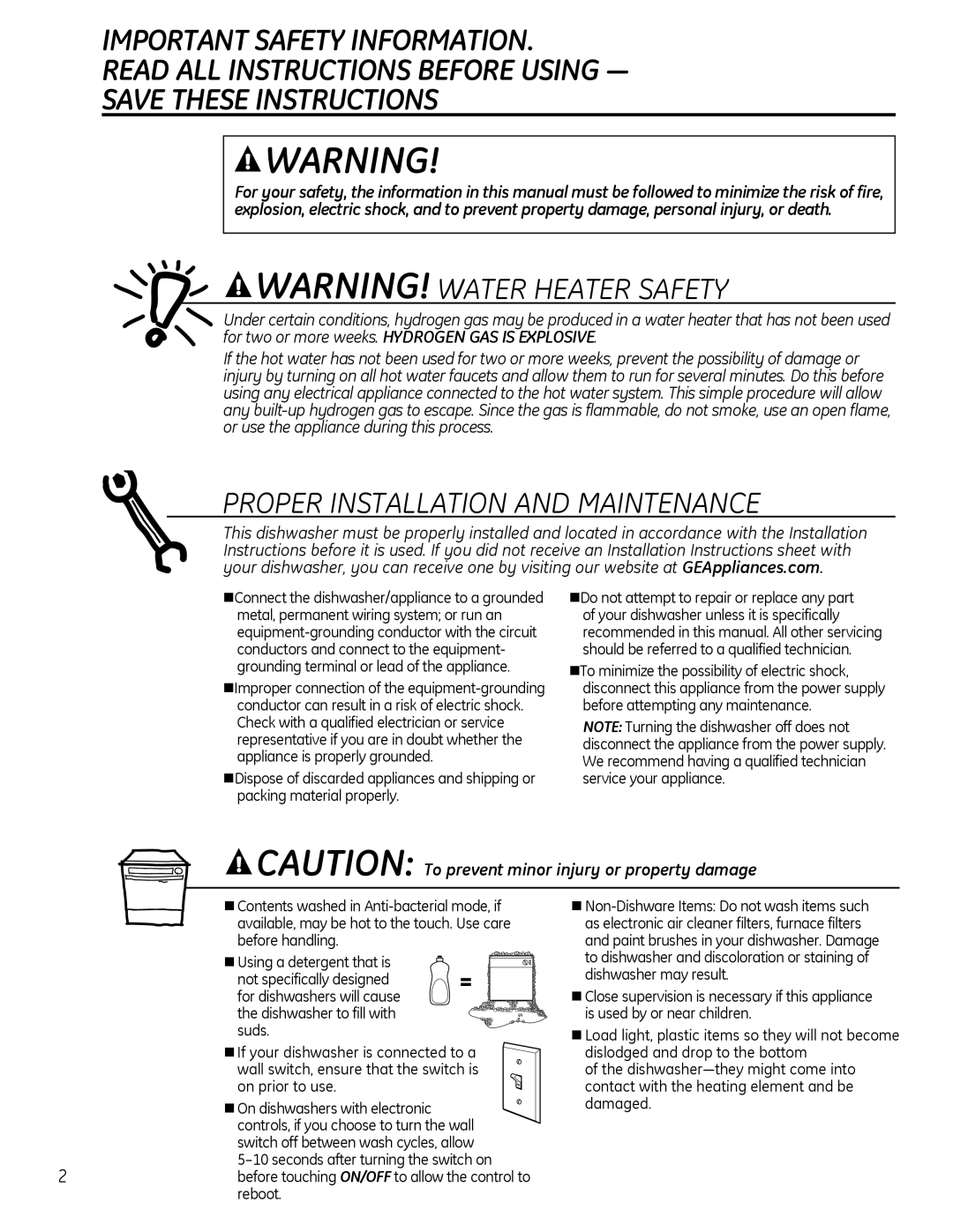 GE GLDT696, GLDT690 owner manual Important Safety Information, $$//,16758&7,216%2586,1*³ 