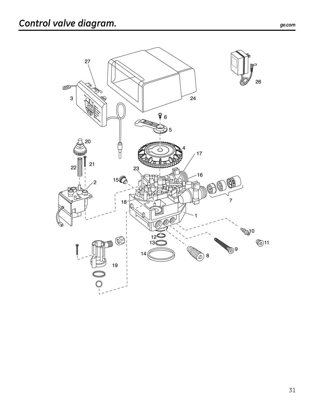 GE GNPR40L, GNPR48L installation instructions Control valve diagram, ge.com 