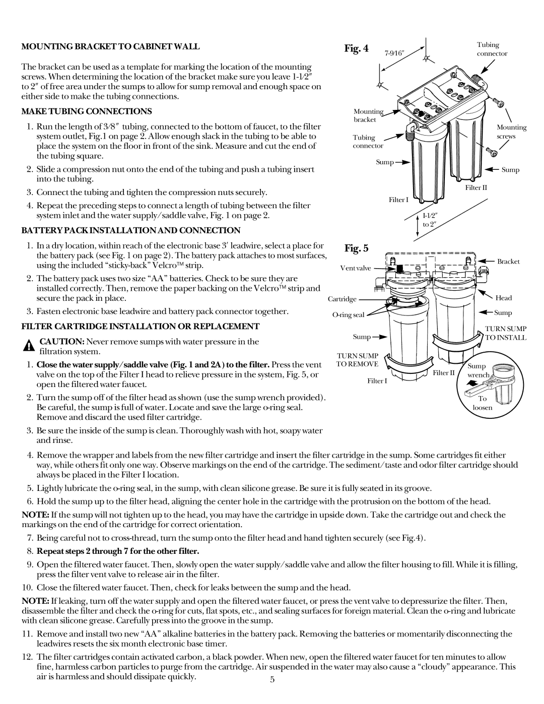 GE GNUL30Z Mounting Bracket to Cabinet Wall, Make Tubing Connections, Battery Pack Installation and Connection 