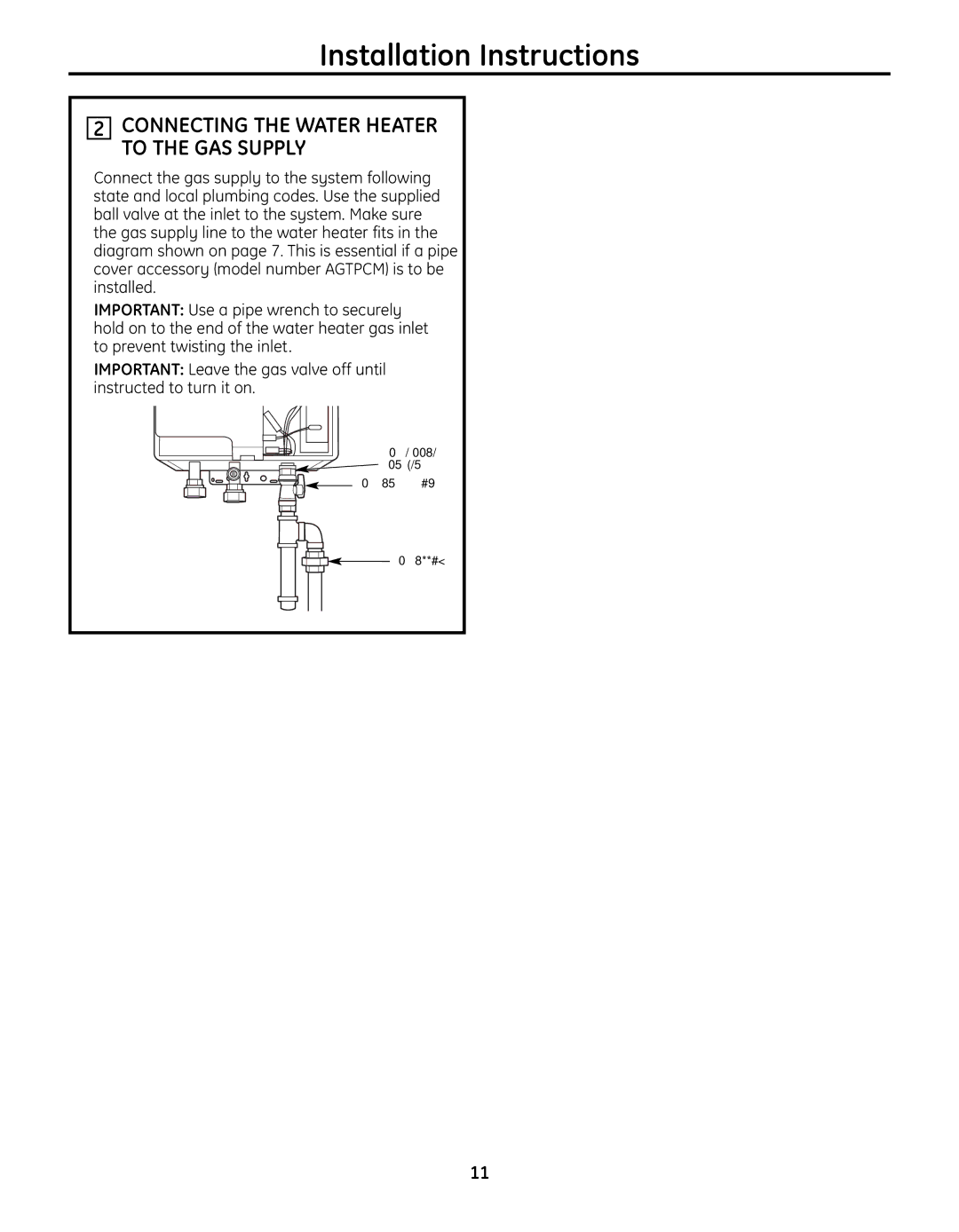 GE GN75ENSRSA, GP94ENSRSA, GN94ENSRSA installation instructions Connecting the Water Heater to the GAS Supply 