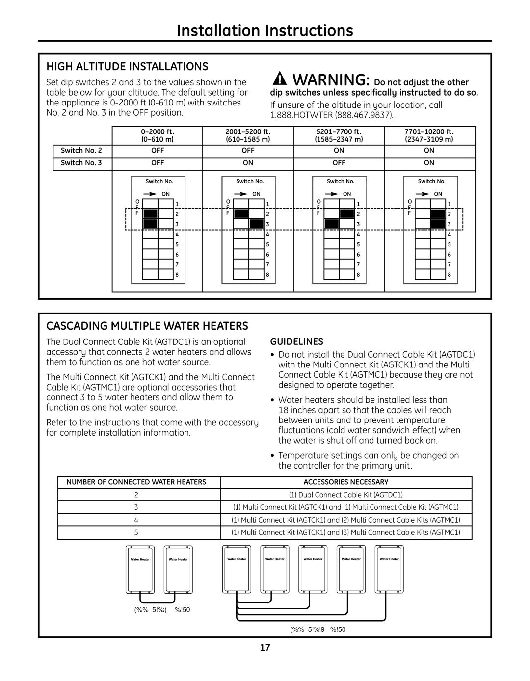 GE GN75ENSRSA, GP94ENSRSA, GN94ENSRSA installation instructions High Altitude Installations, Guidelines 