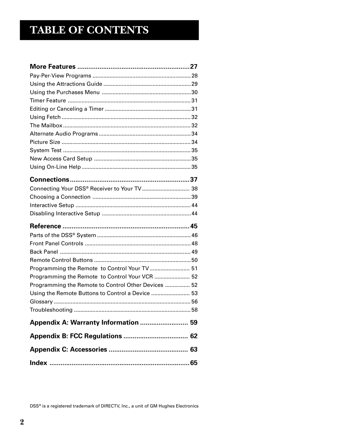 GE GRD33G3A manual More Features, Connections, Reference 