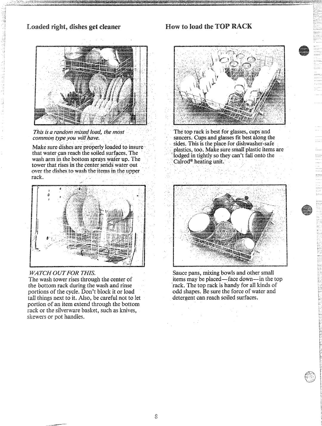 GE GSD400Y-04 manual JLoadedE@@,dishes getcleaner, How tobad meTOP lRf4c’K, Tmsii Q ?w@m m@e@ kwif, the W#bSt 