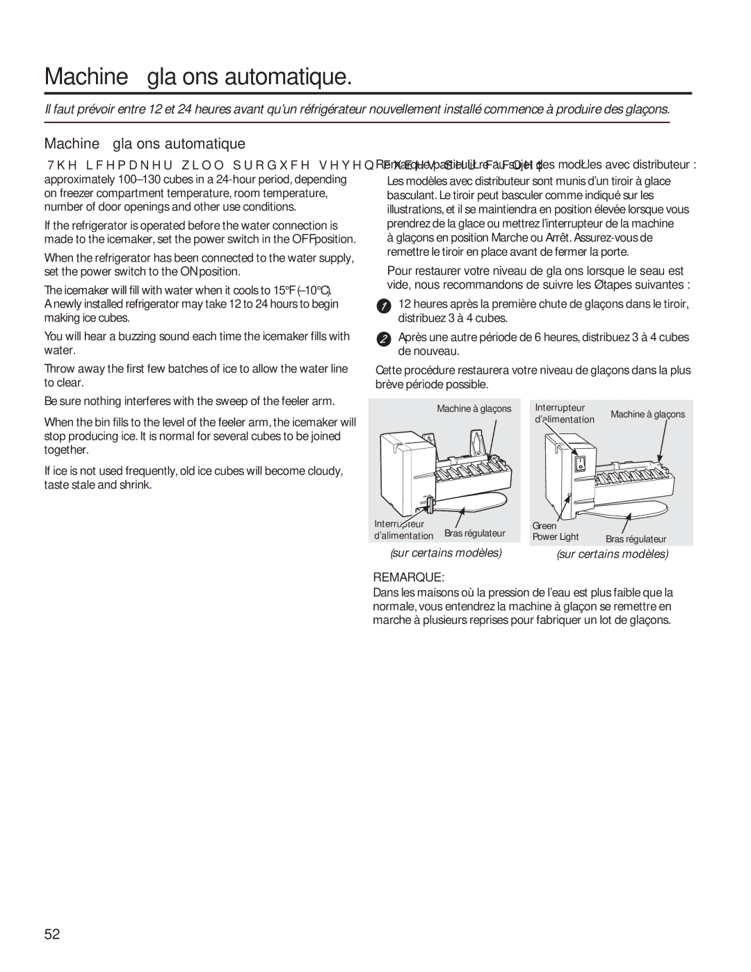 GE GSE25HSHSS, GSE25HMHES installation instructions Machine à glaçons automatique 