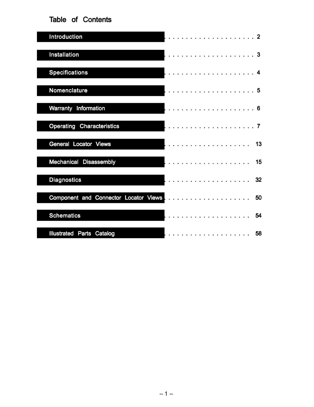 GE ESS25, GSS22, GSS20, GSS25, ESS22, HSS25, HSS22, SSS25 manual Table of Contents 