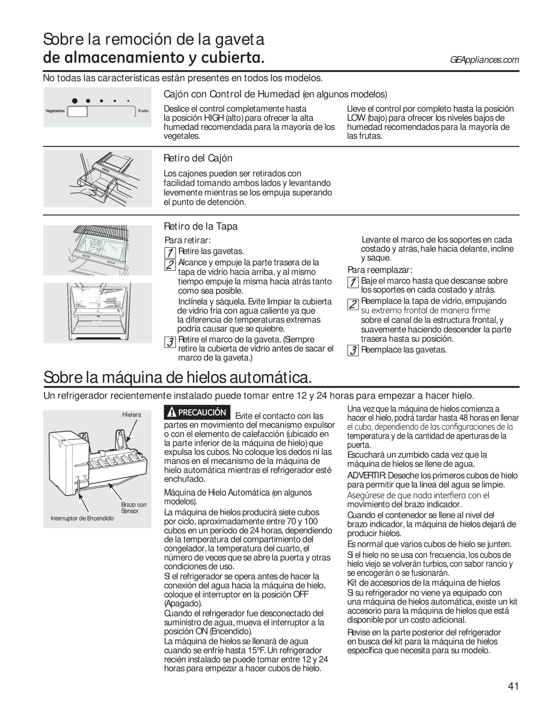 GE GTE18GTHWW Para retirar, Para reemplazar, VxHwuhprIurqwdoGhPdqhud¿Uph, Kit de accesorios de la máquina de hielos 