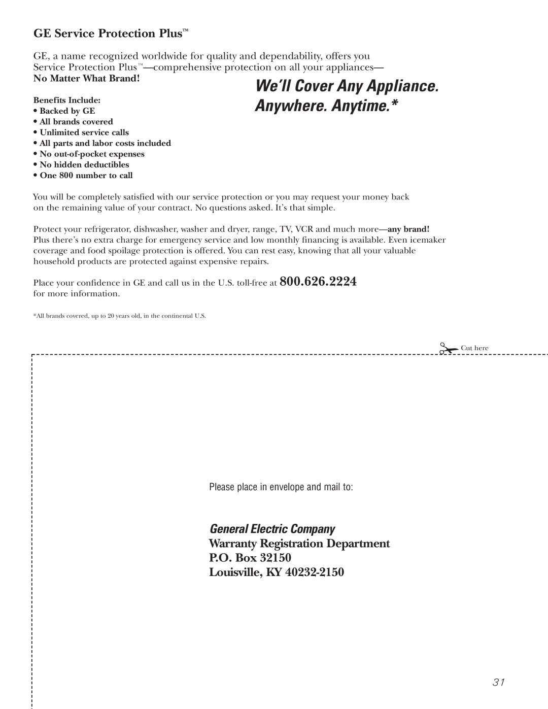 GE GTH21, GTL21 installation instructions General Electric Company 