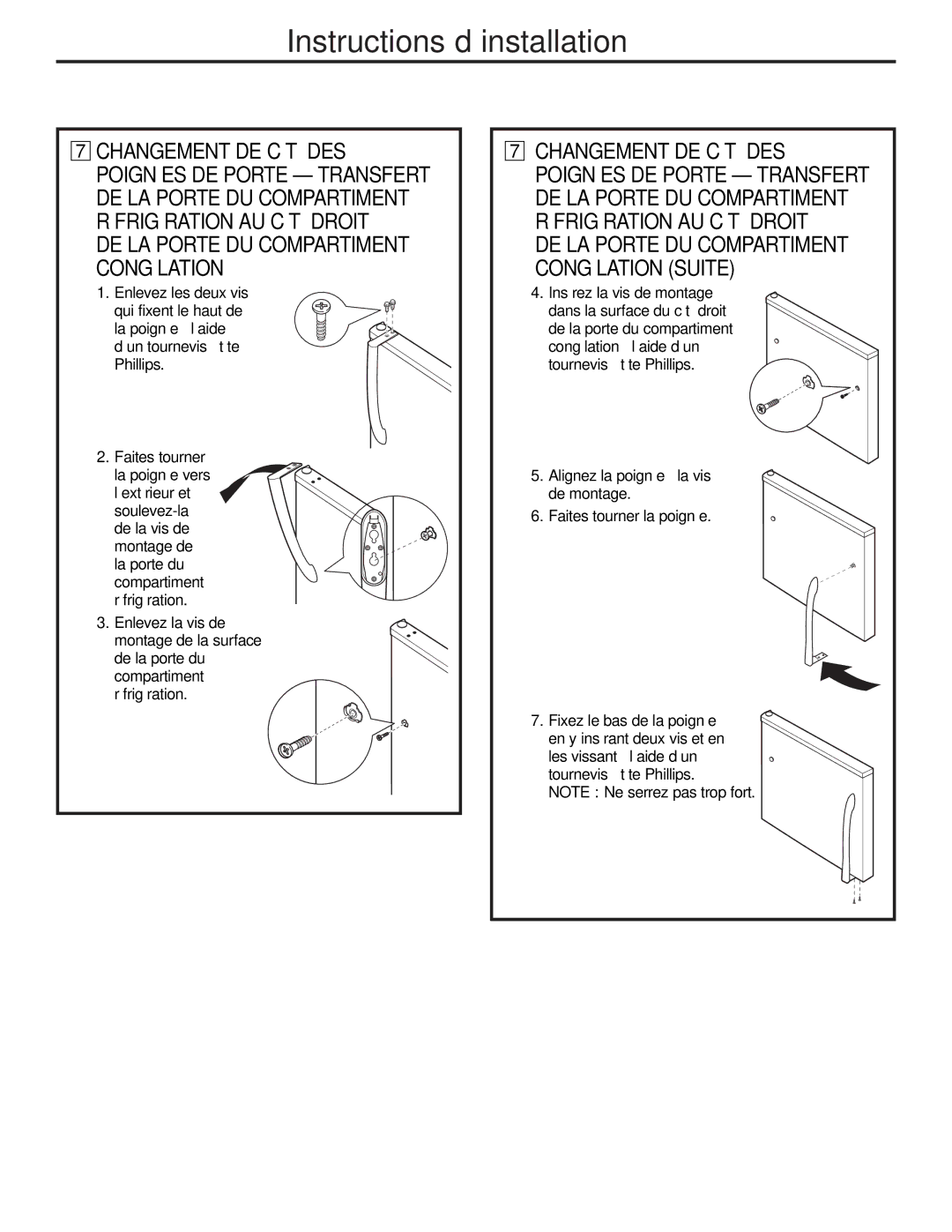 GE GTH21, GTL21 installation instructions Instructions d’installation 