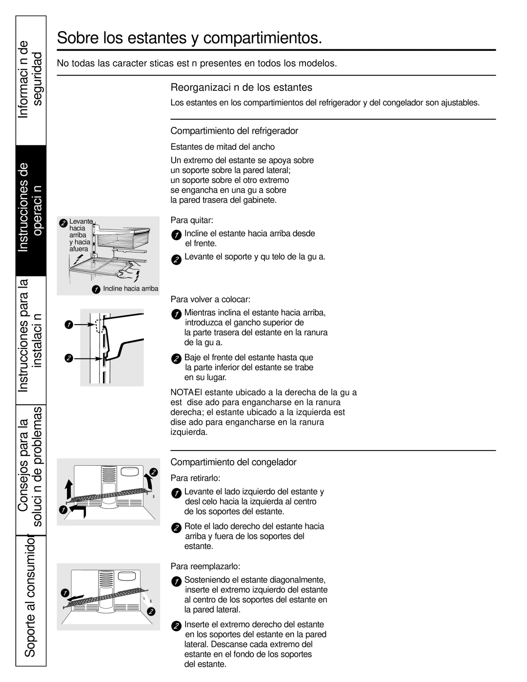 GE GTL21, GTH21 Información, Instrucciones para Instalación Consejos para la, Para retirarlo, Para reemplazarlo 