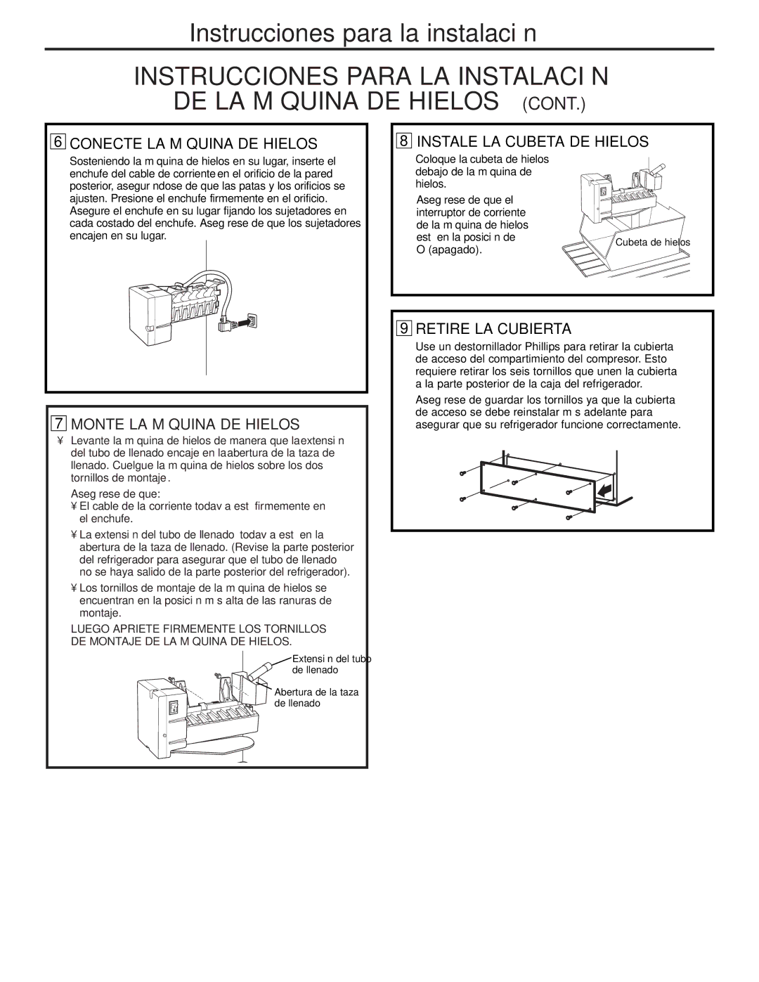 GE GTL21, GTH21 Instrucciones Para LA Instalación DE LA Máquina DE Hielos, Conecte LA Máquina DE Hielos 