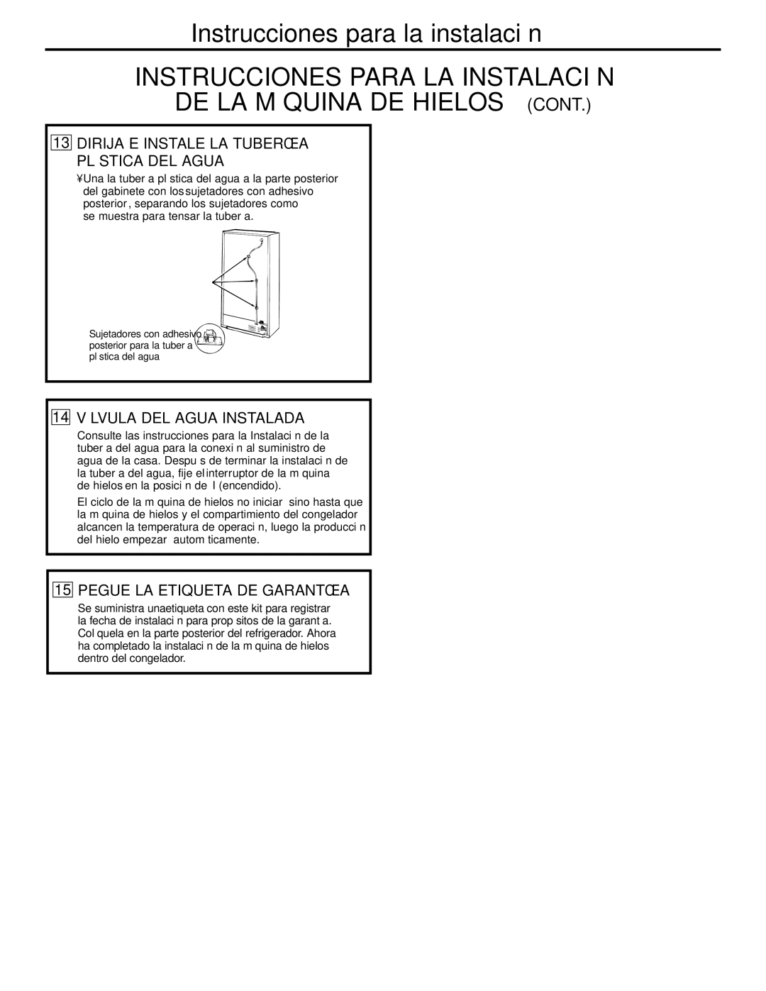 GE GTL21, GTH21 installation instructions Dirija E Instale LA Tubería Plástica DEL Agua 