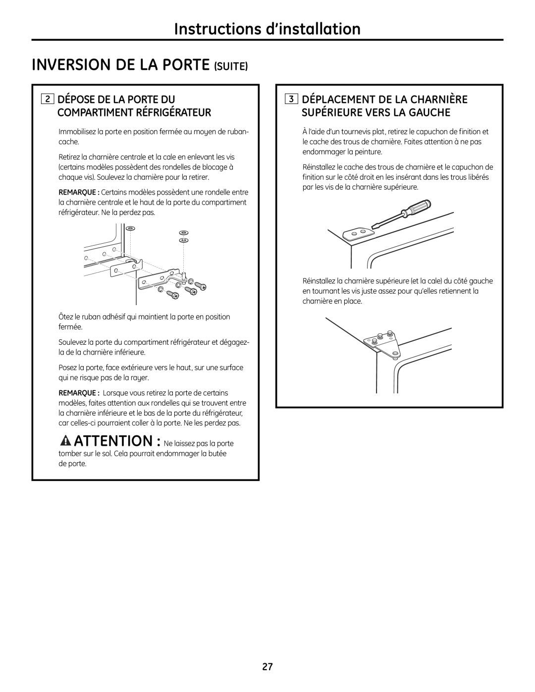 GE GTR12 owner manual Inversion DE LA Porte Suite 