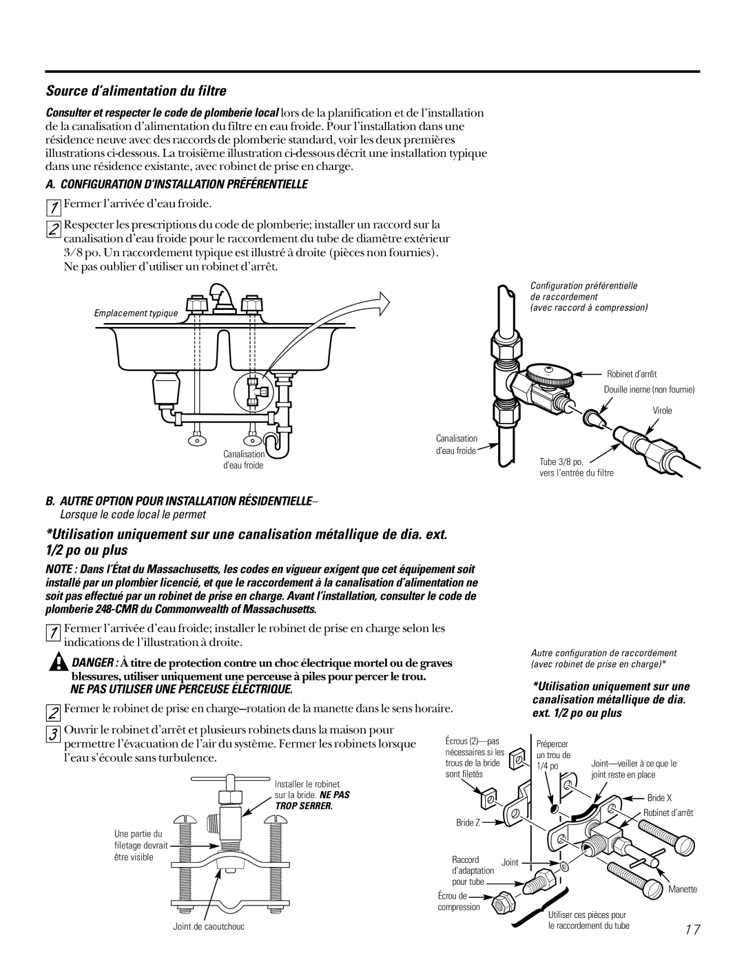 GE GN1S04C, GX1S04C, GX1S15C Source d’alimentation du filtre, Configuration D’INSTALLATION Préférentielle 