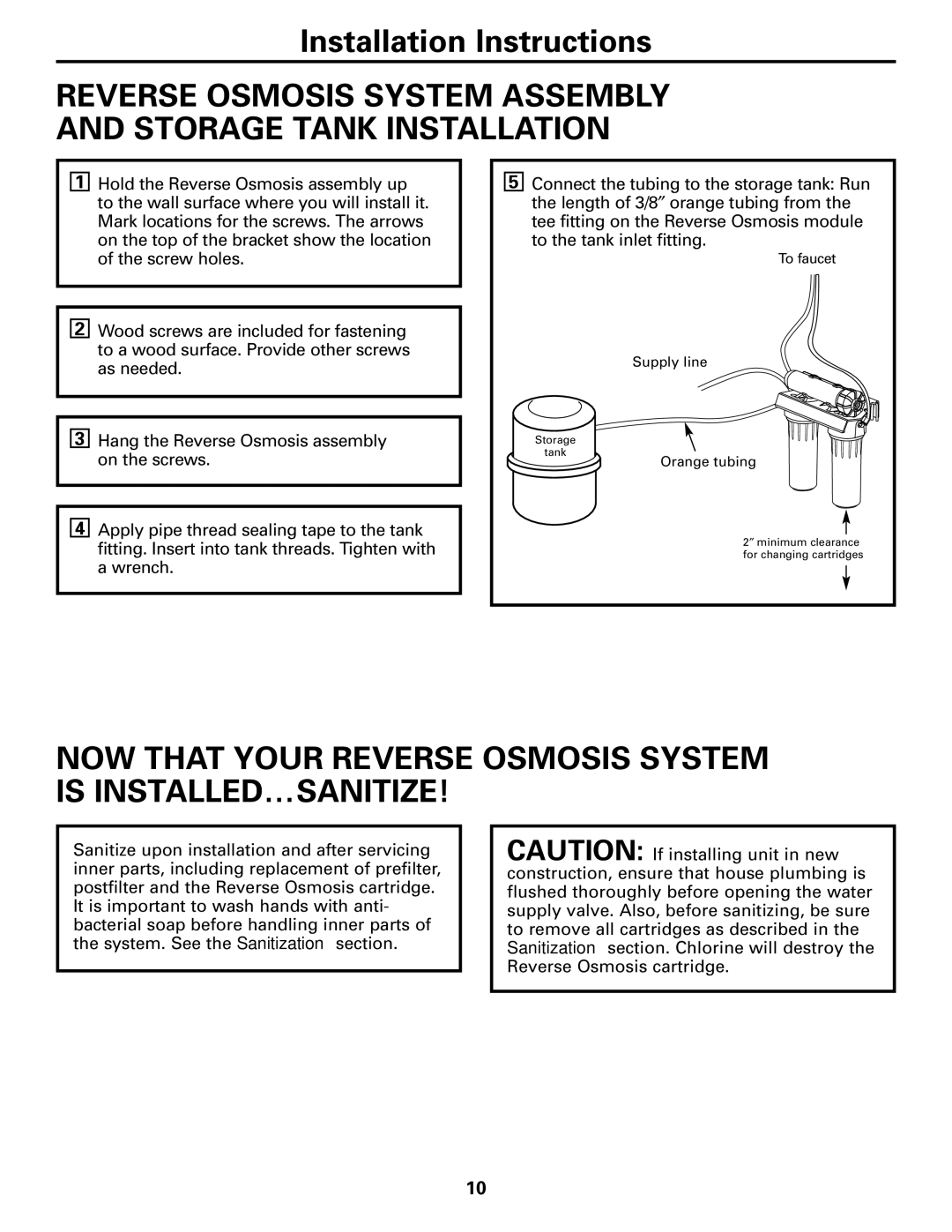 GE GXRM10G owner manual NOW That Your Reverse Osmosis System is INSTALLED…SANITIZE 