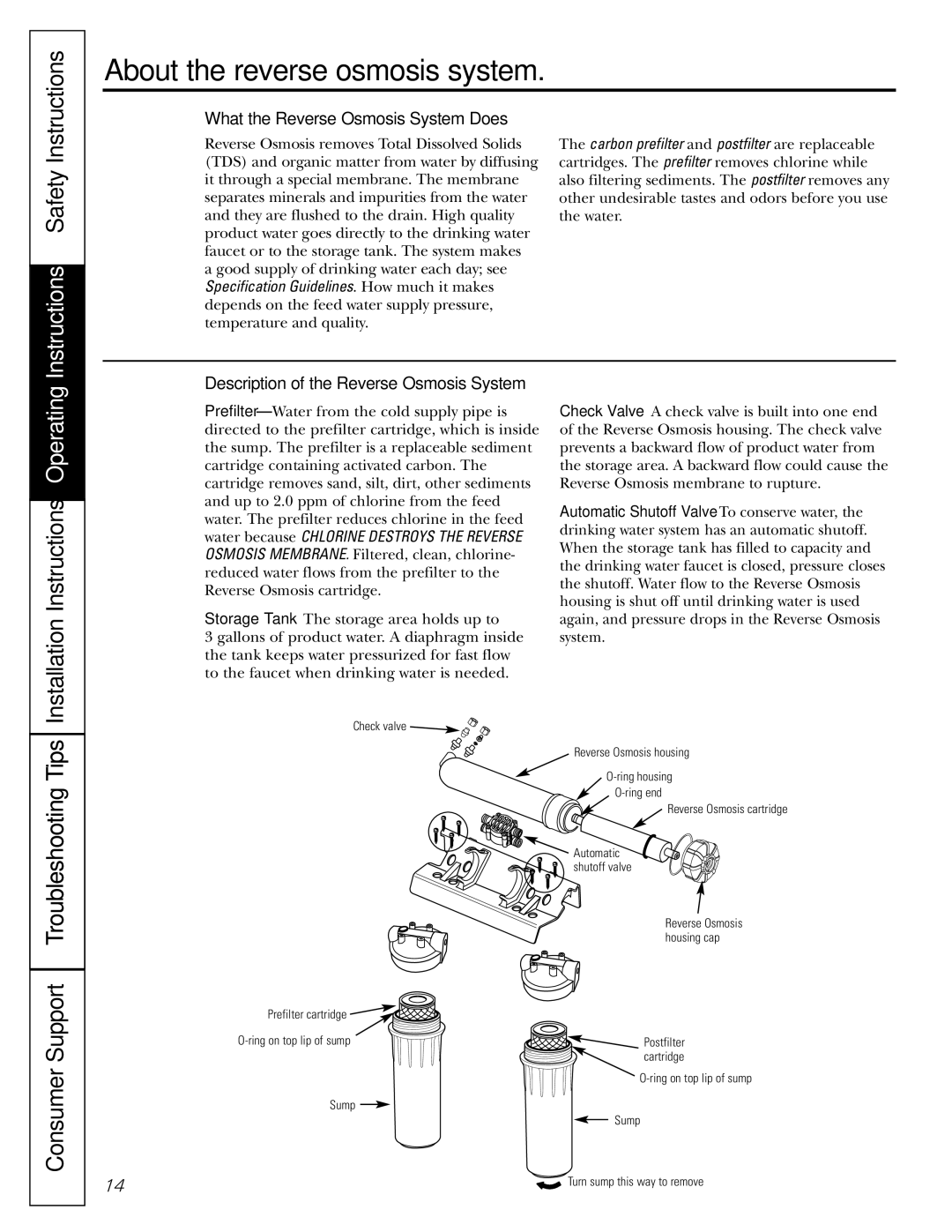 GE GXRM10G owner manual About the reverse osmosis system, Consumer Support Troubleshooting Tips 