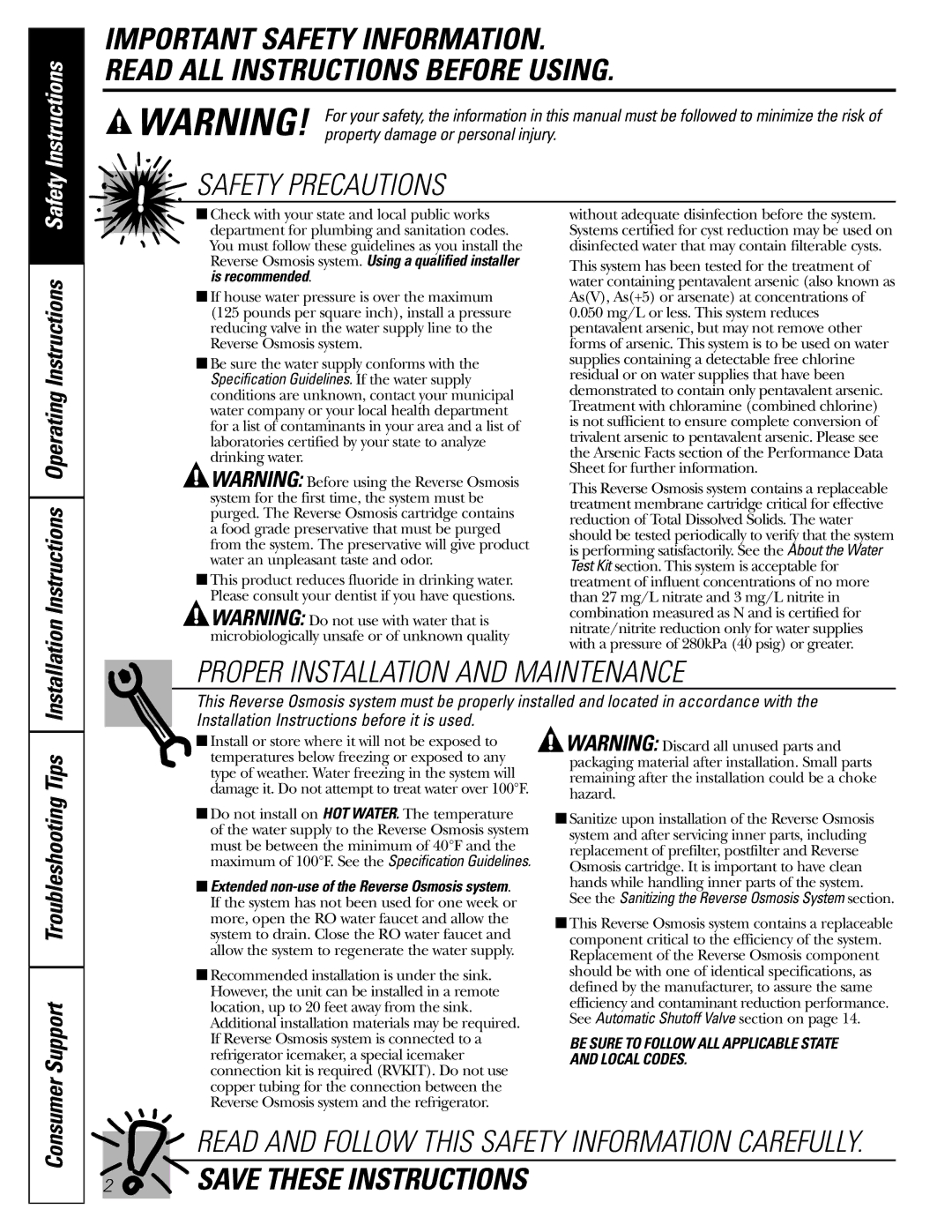 GE GXRM10G owner manual Safety Precautions, Instructions Operating Instructions 