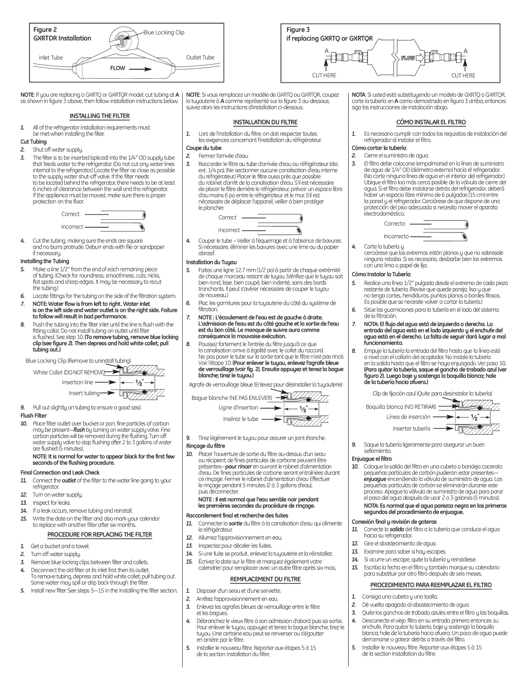 GE GXRTDR installation instructions Gxrtdr Installation 