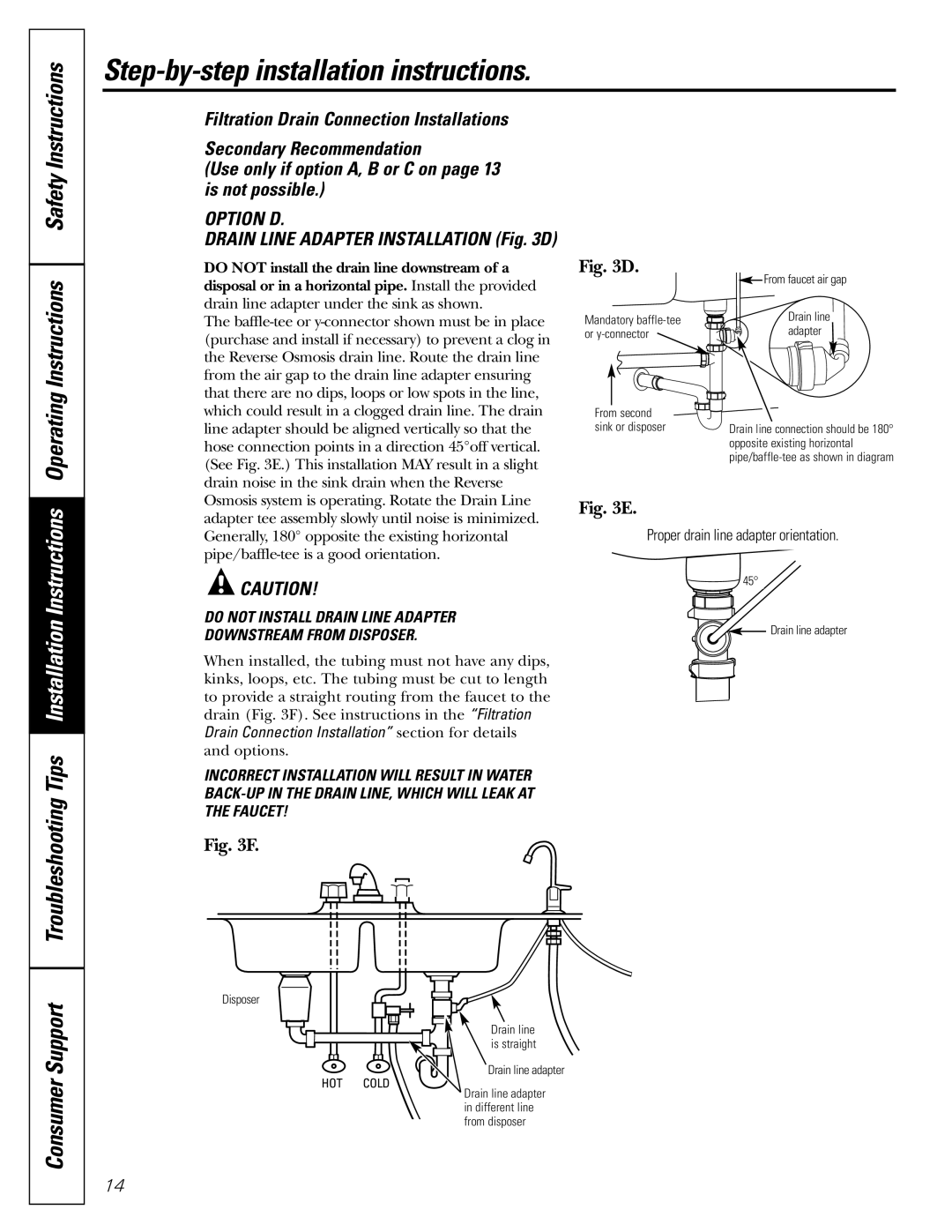 GE GXRV10ABL01 owner manual Option D 