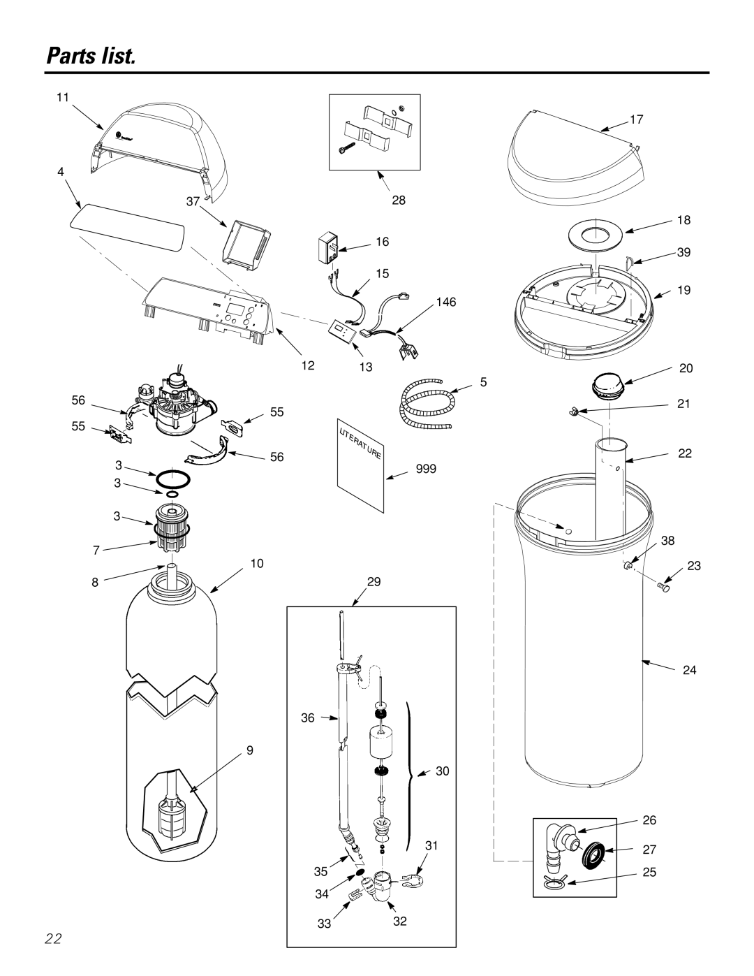 GE GXSF31E installation instructions Parts list 