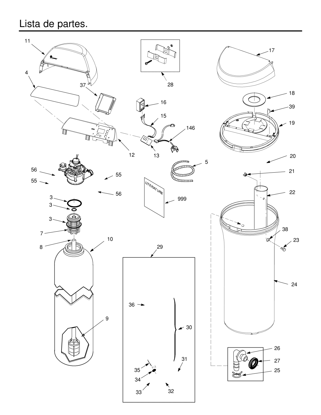 GE GXSF31E installation instructions Lista de partes 