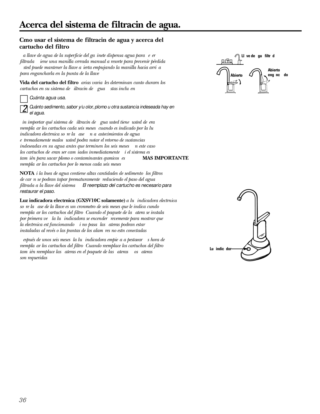 GE GXSL03C, GXSV10C installation instructions Acerca del sistema de filtración de agua, Cuánta agua usa, El agua 