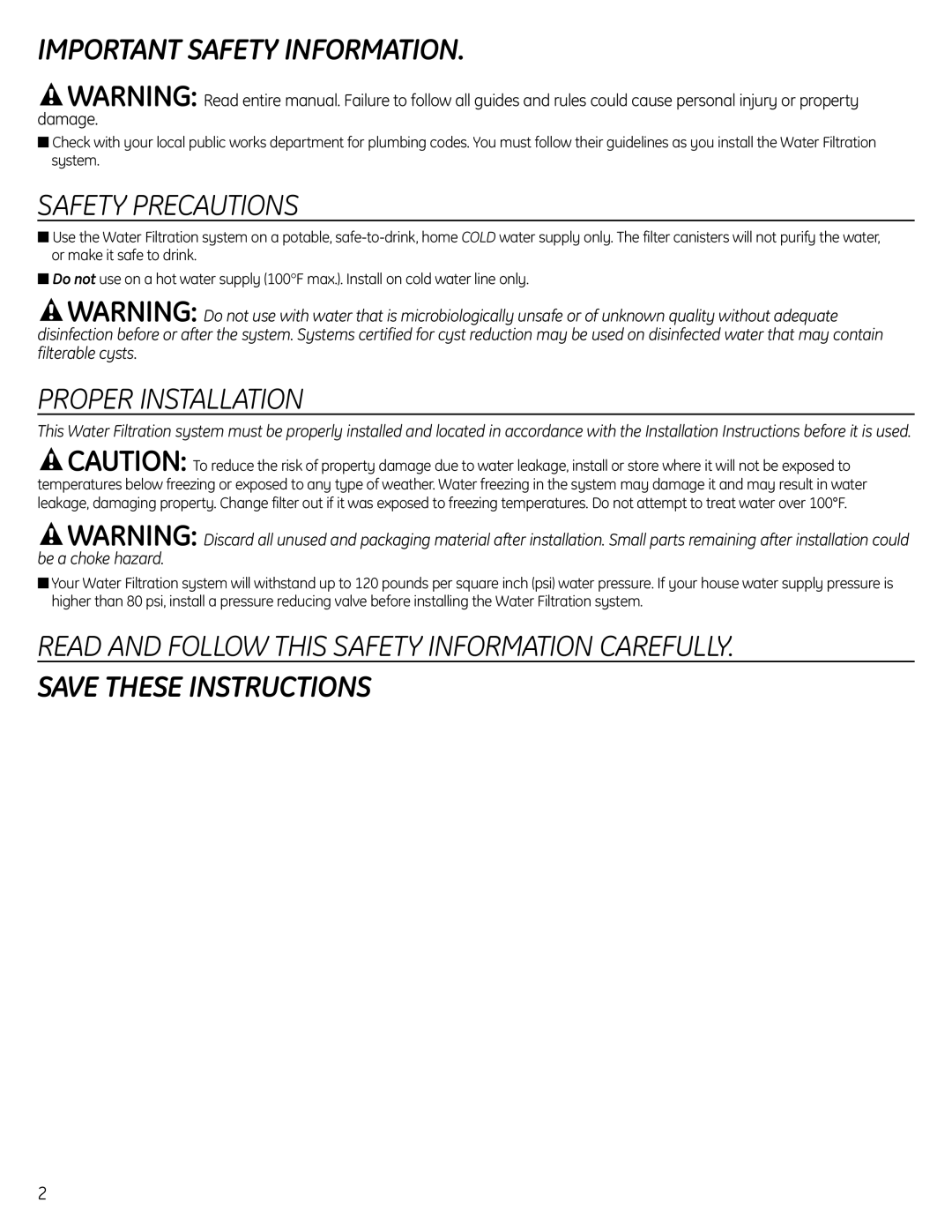 GE GXSL55R, GXSV65R owner manual Important Safety Information 