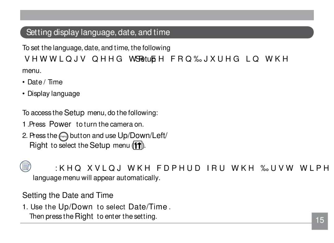 GE H855 manual Setting display language, date, and time, Setting the Date and Time 