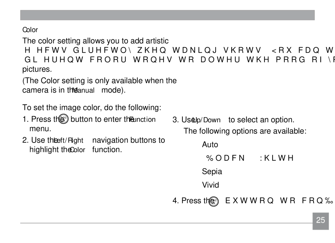 GE H855 manual Color 