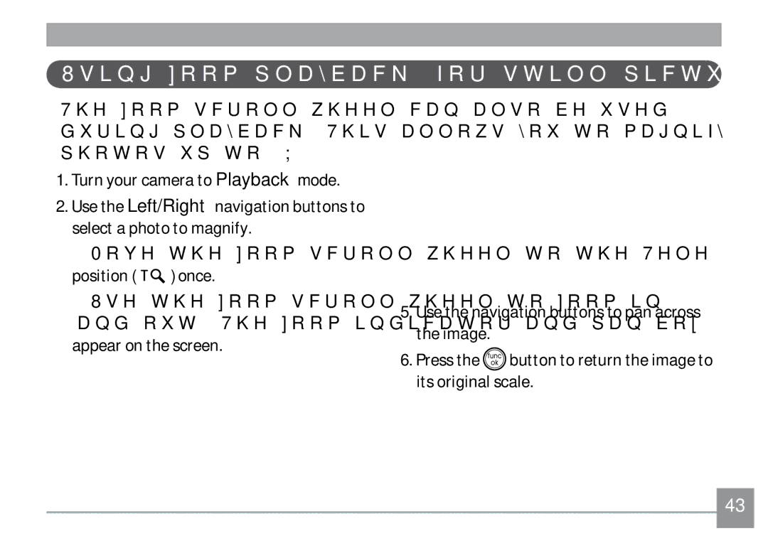 GE H855 manual Using zoom playback for still pictures only 